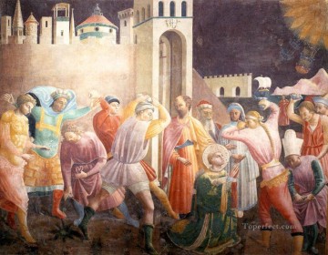 聖イシュトヴァーンの石打ち ルネッサンス初期 パオロ・ウッチェロ Oil Paintings